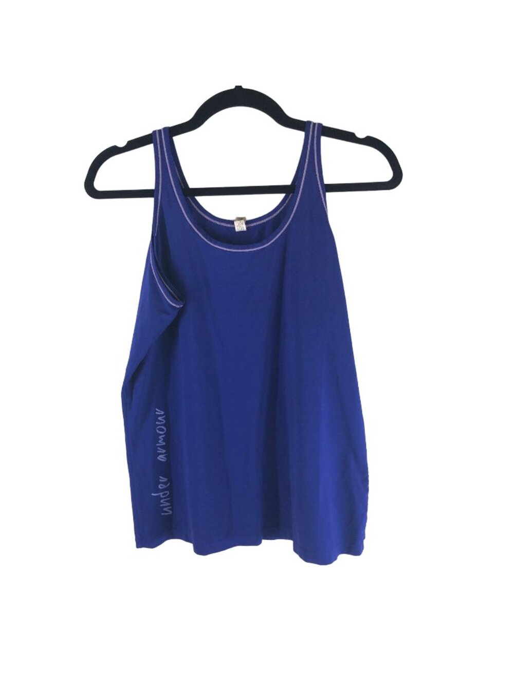 Under Armour Womens Tank Top Logo Spell Out Scoop Neck Blue XL